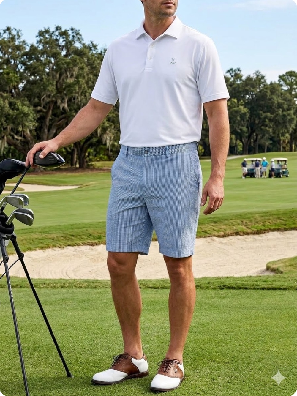 Walter Hagen Blue Pinstripe Perfect 11 Golf Shorts NWT